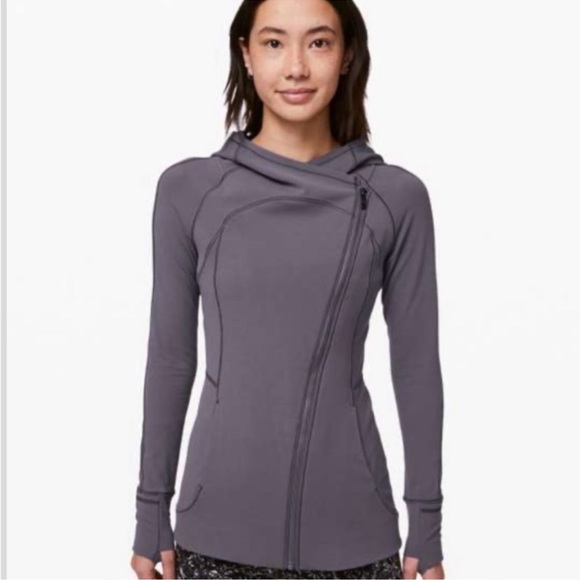 lululemon athletica Tops - Lululemon Jacket Moonwalk Purple Gray Fitted Hoodie